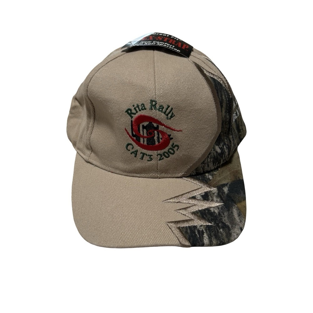 NWT Vintage Hurrican Rita CAT3 Rally Team Hat‎ Camo Sharktooth Size OSFM